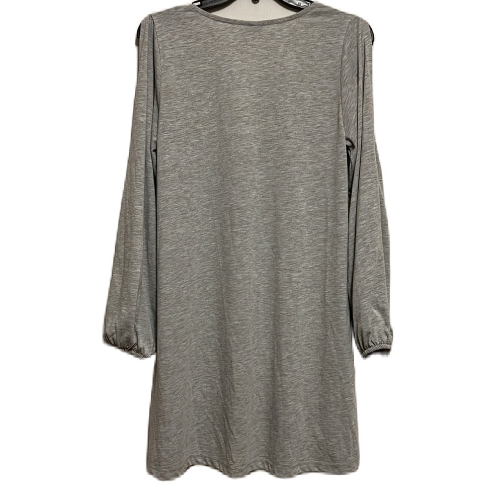 LASCANA Shirt Dress, Light Heather Gray, Size Small - Picture 2 of 6